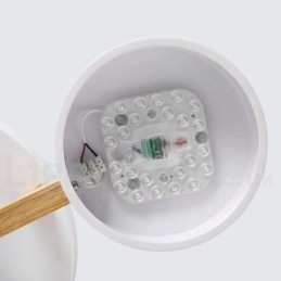 Lampadario moderno nordico in legno con paralume in acrilico
