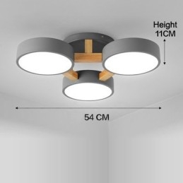 Lampadario moderno nordico in legno con paralume in acrilico