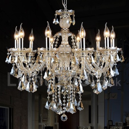 Lampadario moderno in cristallo K9 color cognac retrò