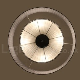 Lampada a sospensione Drum 4 luci con paralume in tessuto