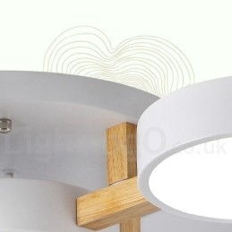 Lampadario moderno nordico in legno con paralume in acrilico