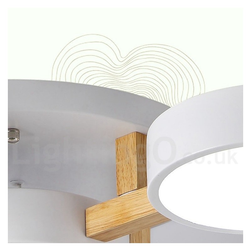 Lampadario moderno nordico in legno con paralume in acrilico