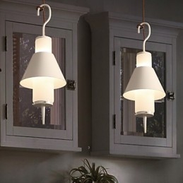 Lampada a sospensione moderna in metallo bianco 2 luci