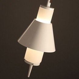 Lampada a sospensione moderna in metallo bianco 2 luci