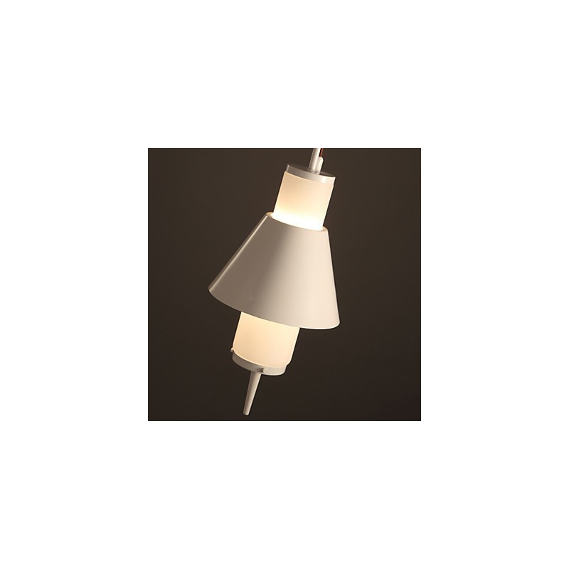 Lampada a sospensione moderna in metallo bianco 2 luci