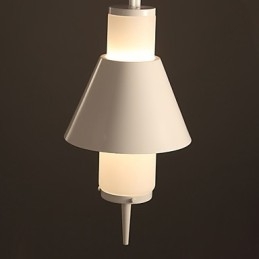 Lampada a sospensione moderna in metallo bianco 2 luci