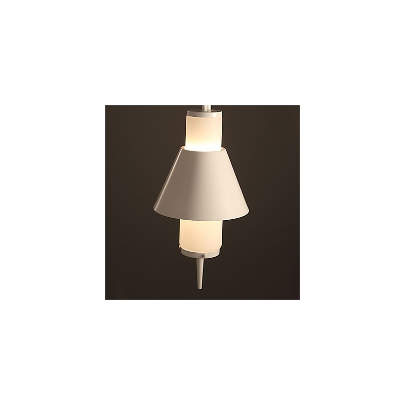 Lampada a sospensione moderna in metallo bianco 2 luci