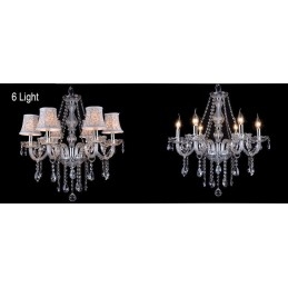 Lampadario in cristallo K9 grande con paralumi a candela Clear Candle