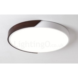 Lampada da soffitto LED retrò noce ultra sottile rotonda dimmerabile a filo, paralume in acrilico