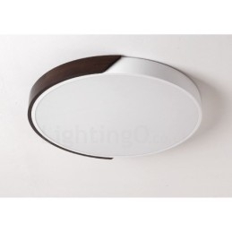 Lampada da soffitto LED retrò noce ultra sottile rotonda dimmerabile a filo, paralume in acrilico