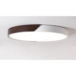 Lampada da soffitto LED retrò noce ultra sottile rotonda dimmerabile a filo, paralume in acrilico