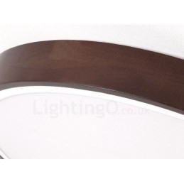Lampada da soffitto LED retrò noce ultra sottile rotonda dimmerabile a filo, paralume in acrilico