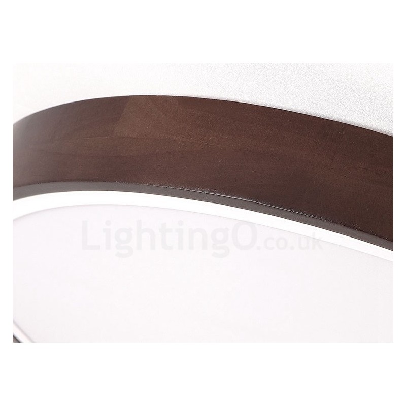 Lampada da soffitto LED retrò noce ultra sottile rotonda dimmerabile a filo, paralume in acrilico