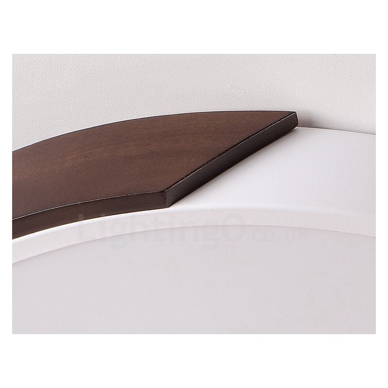 Lampada da soffitto LED retrò noce ultra sottile rotonda dimmerabile a filo, paralume in acrilico