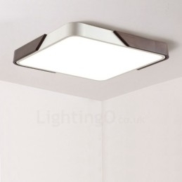 Plafoniera LED retrò noce quadrata ultrasottile dimmerabile 30/40/50 cm, anche da parete