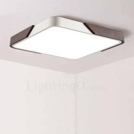 Plafoniera LED retrò noce quadrata ultrasottile dimmerabile 30/40/50 cm, anche da parete