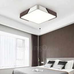 Plafoniera LED retrò noce quadrata ultrasottile dimmerabile 30/40/50 cm, anche da parete