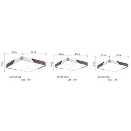 Plafoniera LED retrò noce quadrata ultrasottile dimmerabile 30/40/50 cm, anche da parete