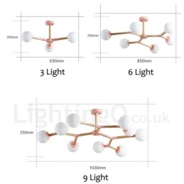 Lampadario molecolare moderno nordico in legno Magic Bean Wood con paralumi in vetro