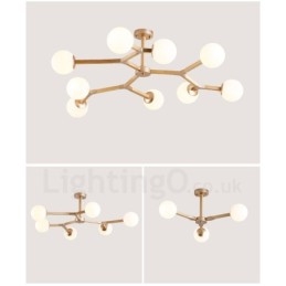 Lampadario molecolare moderno nordico in legno Magic Bean Wood con paralumi in vetro