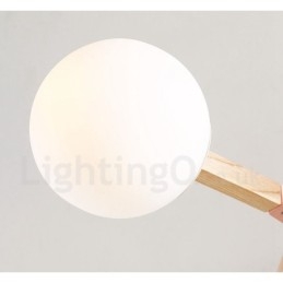 Lampadario molecolare moderno nordico in legno Magic Bean Wood con paralumi in vetro