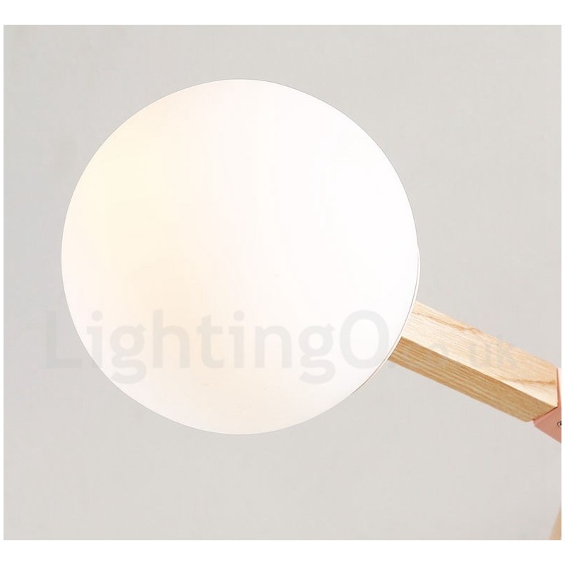 Lampadario molecolare moderno nordico in legno Magic Bean Wood con paralumi in vetro