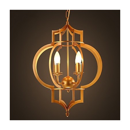 Lampadario moderno bianco e nero in metallo dorato, 52 cm, 1 lampadina E12/E14