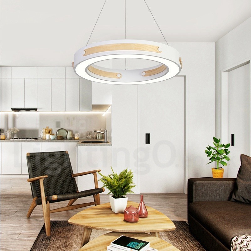 Lampada a sospensione ad anello moderna in acrilico multicolore