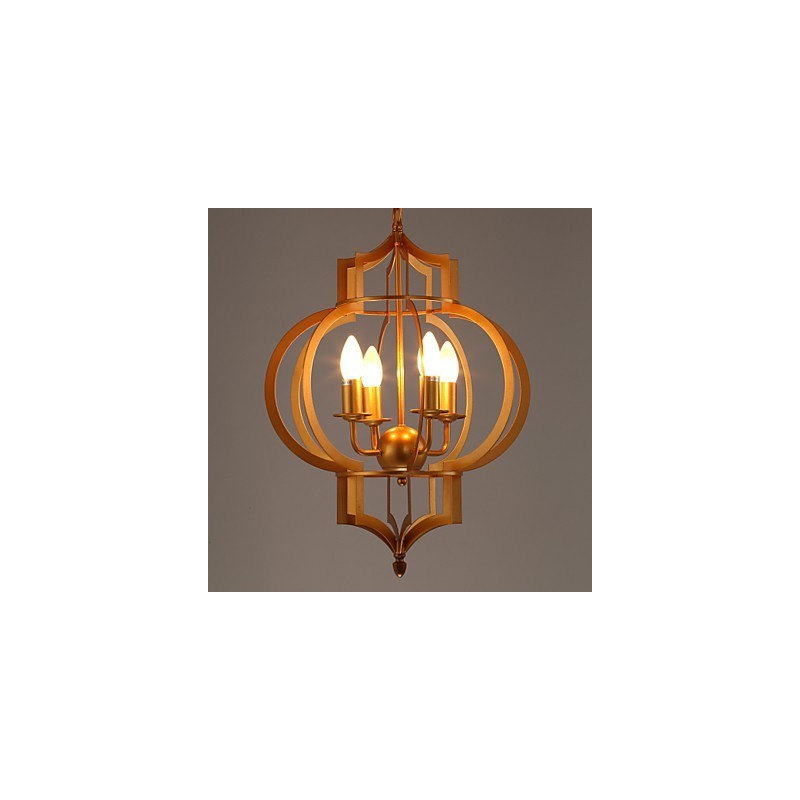 Lampadario moderno bianco e nero in metallo dorato, 52 cm, 1 lampadina E12/E14