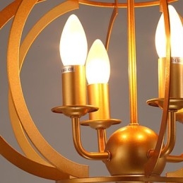Lampadario moderno bianco e nero in metallo dorato, 52 cm, 1 lampadina E12/E14