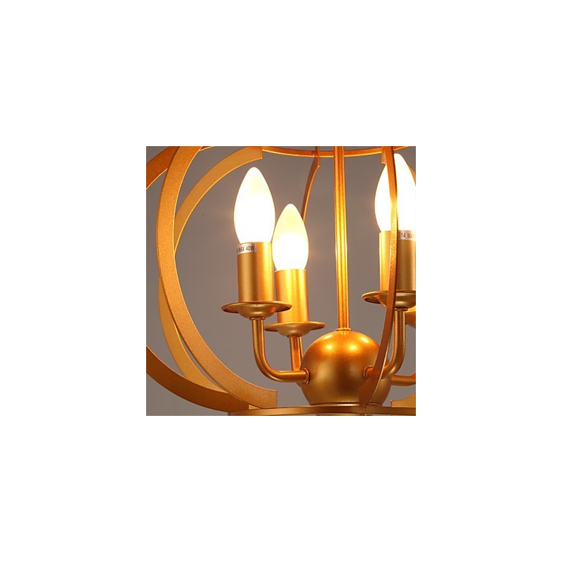 Lampadario moderno bianco e nero in metallo dorato, 52 cm, 1 lampadina E12/E14