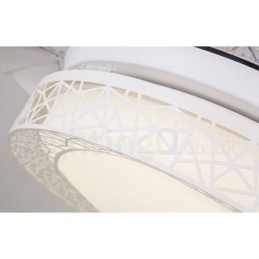Ventilatore da soffitto moderno con luce LED e telecomando, 108 cm (42"), 91 cm (36"), paralume in acrilico