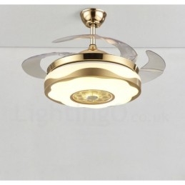 Ventilatore da soffitto LED oro 108 cm (42") con telecomando, paralume in acrilico, motore in rame puro silenzioso