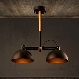 Lampadario American Retro in metallo nero 3 luci E26/E27 50 cm