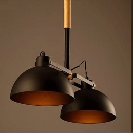 Lampadario American Retro in metallo nero 3 luci E26/E27 50 cm