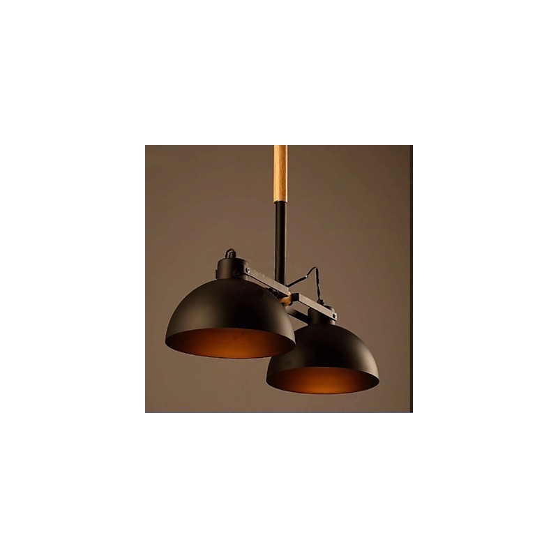 Lampadario American Retro in metallo nero 3 luci E26/E27 50 cm
