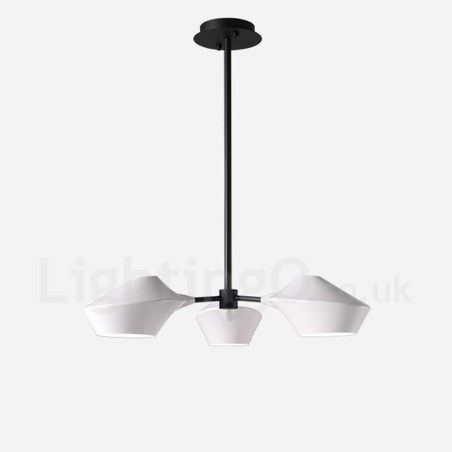 Lampadario lineare retrò a 3 luci con paralumi in acrilico per esterni Garage