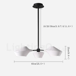 Lampadario lineare retrò a 3 luci con paralumi in acrilico per esterni Garage