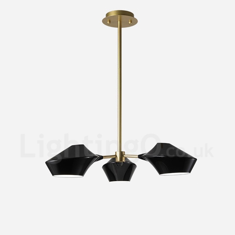 Lampadario lineare retrò a 3 luci con paralumi in acrilico per esterni Garage