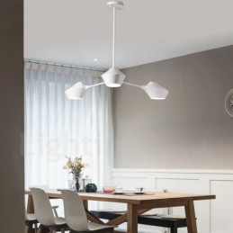 Lampadario lineare retrò a 3 luci con paralumi in acrilico per esterni Garage