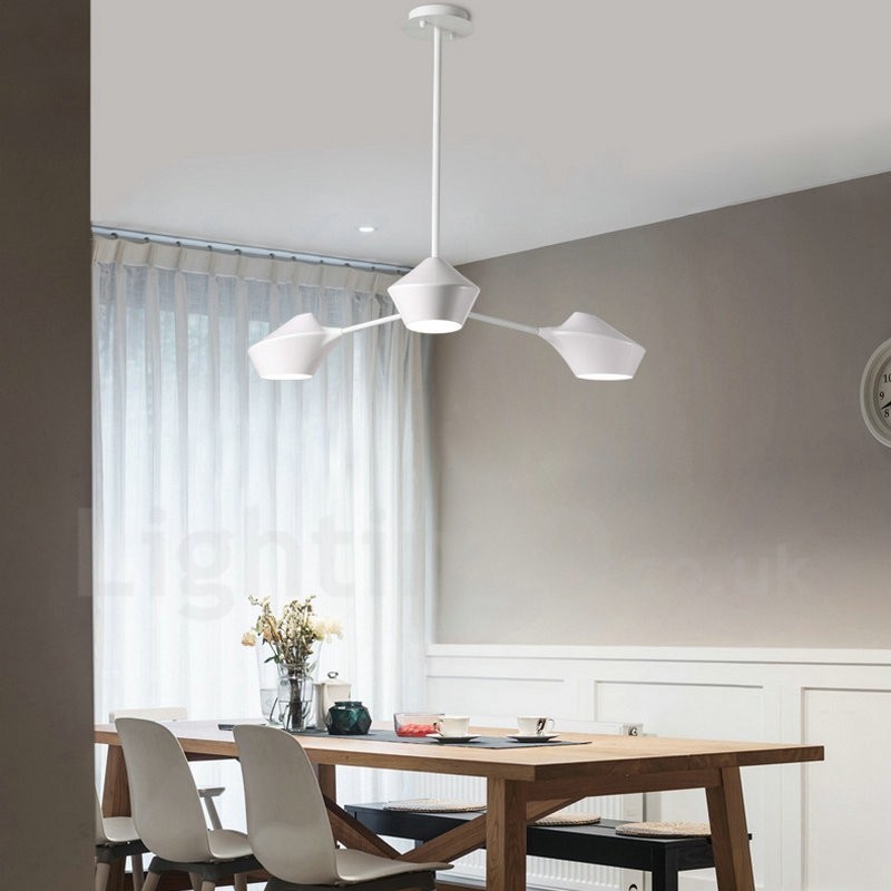 Lampadario lineare retrò a 3 luci con paralumi in acrilico per esterni Garage