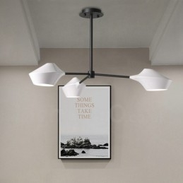 Lampadario lineare retrò a 3 luci con paralumi in acrilico per esterni Garage