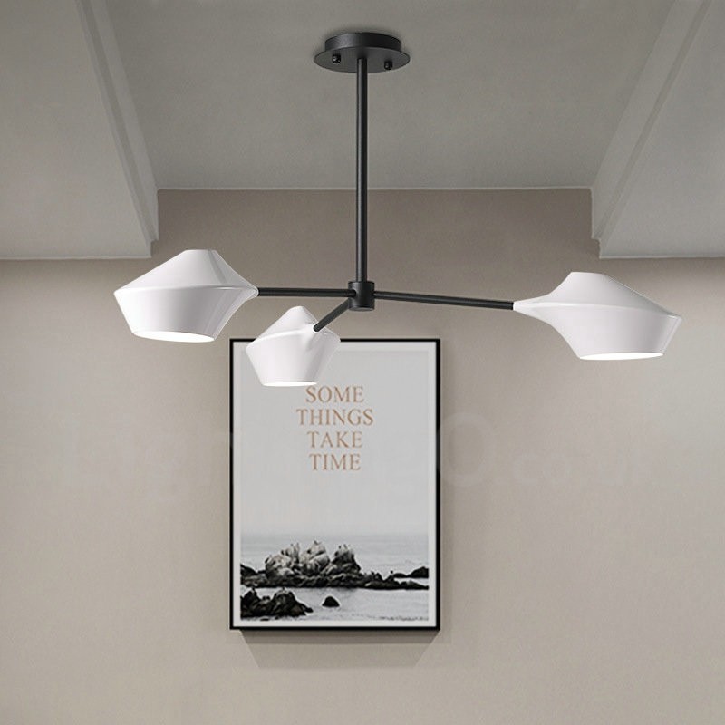 Lampadario lineare retrò a 3 luci con paralumi in acrilico per esterni Garage