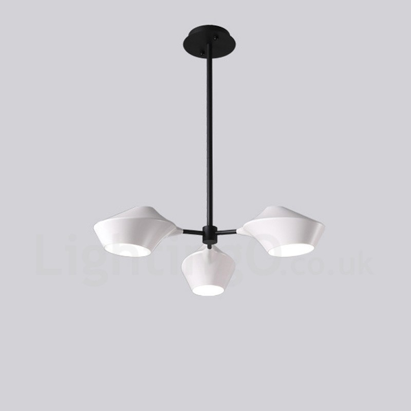 Lampadario lineare retrò a 3 luci con paralumi in acrilico per esterni Garage