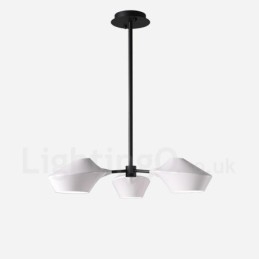 Lampadario lineare retrò a 3 luci con paralumi in acrilico per esterni Garage