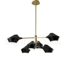 Lampadario lineare retrò multicolore a 2 livelli, 6 luci, paralumi in acrilico, per esterni, garage