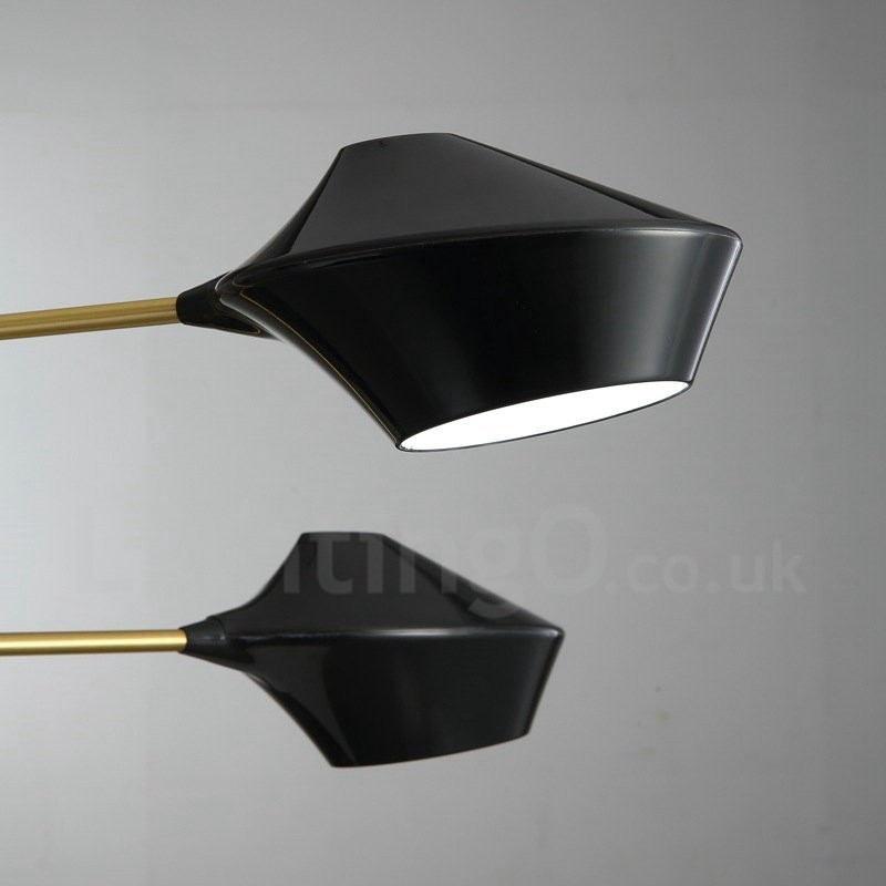 Lampadario lineare retrò multicolore a 2 livelli, 6 luci, paralumi in acrilico, per esterni, garage