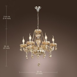 Lampadario classico tradizionale in vetro e cristallo elettroplaccato