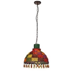Lampadario vintage mini globo in cristallo multicolore
