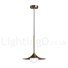 Lampada a sospensione industriale mini 1 luce oro e nero con paralume in vetro trasparente